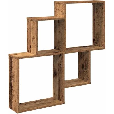 vidaXL Wandregal Wandmontage - Altholz-Optik - 80x15x78,5 cm vidaXL Wandregal Wandmontage - Altholz-Optik - 80x15x78,5 cm