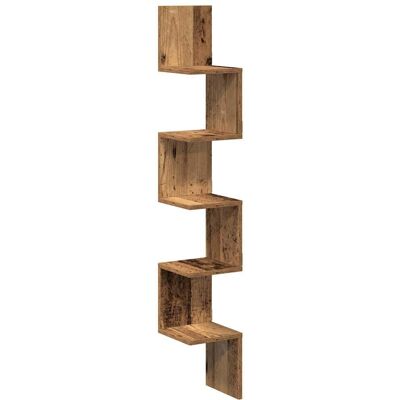 vidaXL Wand-Eckregal Alt Holz 20x20x127.5 cm - Wandregal vidaXL Wand-Eckregal Alt Holz 20x20x127.5 cm - Wandregal