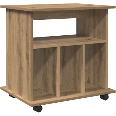 vidaXL Armoire roulante chêne artisanal - 60x45x60 cm Table d'appoint bureau - Publicité vidaXL Armoire roulante chêne artisanal - 60x45x60 cm Table d'appoint bureau - Publicité