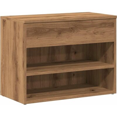 vidaXL Artisan Oak Shoe Bench - Shoe Storage & Organizer - 60x30x45 cm vidaXL Artisan Oak Shoe Bench - Shoe Storage & Organizer - 60x30x45 cm