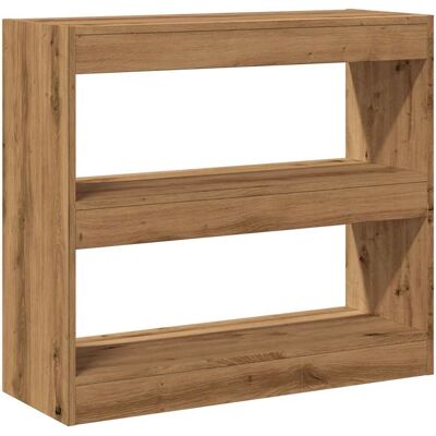 vidaXL Two-Tier Oak Bookcase - Bookcase & Room Divider vidaXL Two-Tier Oak Bookcase - Bookcase & Room Divider