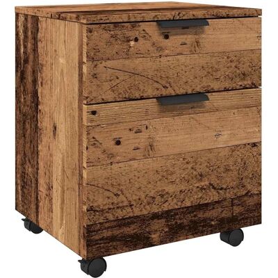 vidaXL Mobiles Aktenschrank mit Rädern Alt Holz - Aktenschrank vidaXL Mobiles Aktenschrank mit Rädern Alt Holz - Aktenschrank