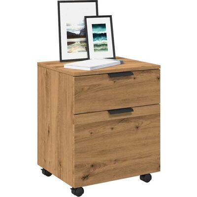 vidaXL Aktenschrank mit Rollen - Eichen-Optik - 45x38x54cm vidaXL Aktenschrank mit Rollen - Eichen-Optik - 45x38x54cm
