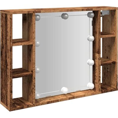 vidaXL Spiegelschrank mit LED-Wand Old Wood - Badezimmerschrank vidaXL Spiegelschrank mit LED-Wand Old Wood - Badezimmerschrank