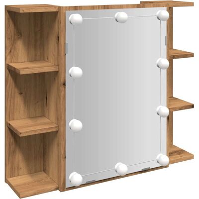vidaXL Badmöbel - Spiegelschrank mit LED - Eichen-Optik vidaXL Badmöbel - Spiegelschrank mit LED - Eichen-Optik