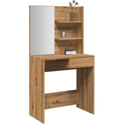 vidaXL Artisan Eiche Schminktisch mit Spiegel - Schminktisch vidaXL Artisan Eiche Schminktisch mit Spiegel - Schminktisch
