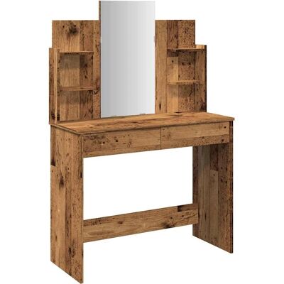 VIDAXL Toeletta Con Specchio Legno Antico 96x39x142 Cm - Toeletta VIDAXL Toeletta Con Specchio Legno Antico 96x39x142 Cm - Toeletta