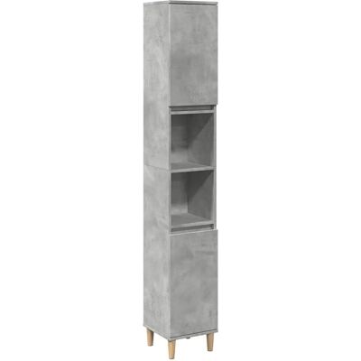 vidaXL Badkamerkast Beton Grijs 30x30x190 cm Engineered Wood vidaXL Badkamerkast Beton Grijs 30x30x190 cm Engineered Wood
