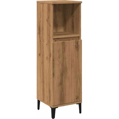 vidaXL Egetræ badeværelsesskab 30x30x100 cm Ingeeniørtræ - Badeværelsesskab vidaXL Egetræ badeværelsesskab 30x30x100 cm Ingeeniørtræ - Badeværelsesskab