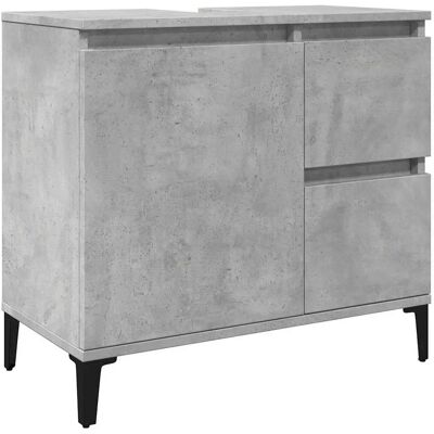 vidaXL Meuble lavabo gris béton - Mobilier de salle de bain en bois vidaXL Meuble lavabo gris béton - Mobilier de salle de bain en bois