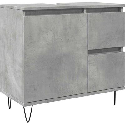 vidaXL Servantskabinette i beton og eg - 65x33x60 cm Badeværelsesopbevaring vidaXL Servantskabinette i beton og eg - 65x33x60 cm Badeværelsesopbevaring