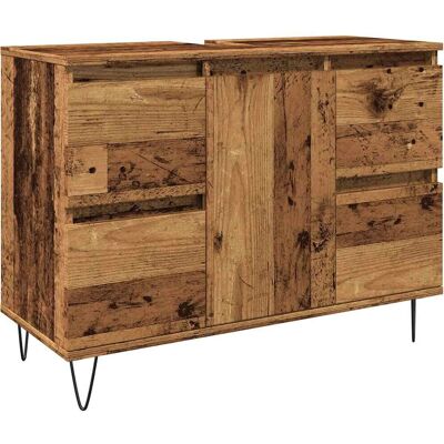 vidaXL Baderumsmøbel-Set - Gammelt træ - 80x33x60 cm - Badeværelsesmøbler vidaXL Baderumsmøbel-Set - Gammelt træ - 80x33x60 cm - Badeværelsesmøbler
