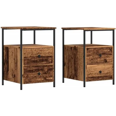 vidaXL Nachtkastjes - Oud Hout - 2 stuks - Nachtkastjes vidaXL Nachtkastjes - Oud Hout - 2 stuks - Nachtkastjes