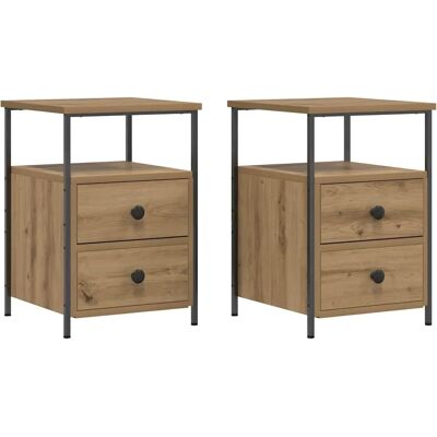 vidaXL Bedside Cabinets 2 pcs Artisan Oak - Bedside Cabinets vidaXL Bedside Cabinets 2 pcs Artisan Oak - Bedside Cabinets