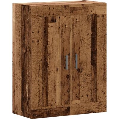 vidaXL Wandkast - 69,5x34x90 - cm - bewerkt - hout - oud - houtkleurig vidaXL Wandkast - 69,5x34x90 - cm - bewerkt - hout - oud - houtkleurig