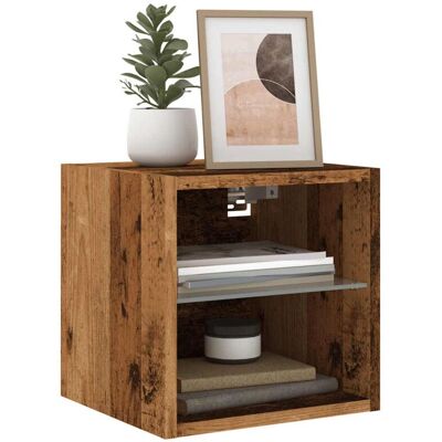 vidaXL TV-Wandschrank - Altholz - LED-Leuchten - 30x28,5x30 cm vidaXL TV-Wandschrank - Altholz - LED-Leuchten - 30x28,5x30 cm
