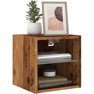 vidaXL Wandregale mit LED-Leuchten - Altholz - 30x28,5x30 cm vidaXL Wandregale mit LED-Leuchten - Altholz - 30x28,5x30 cm