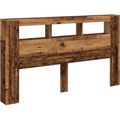 vidaXL Oud Hout 180x18,5x103,5 cm LED Hoofdbord Slaapkameropslag vidaXL Oud Hout 180x18,5x103,5 cm LED Hoofdbord Slaapkameropslag