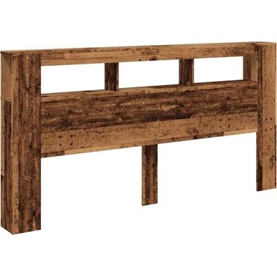 vidaXL Oude Hout LED-Kopstuk 200x18.5x103.5 cm - Kopstuk vidaXL Oude Hout LED-Kopstuk 200x18.5x103.5 cm - Kopstuk