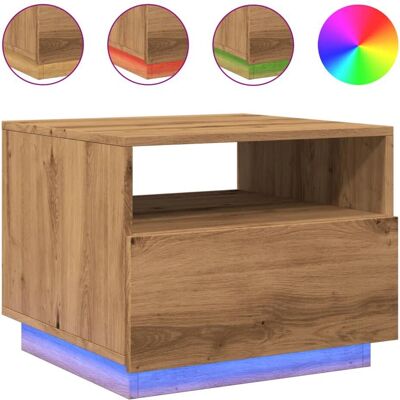 vidaXL Artisan Oak Coffee Table with LED Lights - Coffee Table vidaXL Artisan Oak Coffee Table with LED Lights - Coffee Table