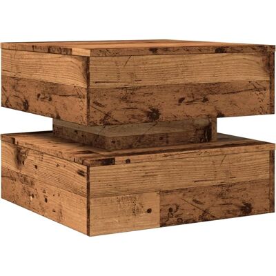vidaXL Couchtisch mit LED-Leuchten Altholz 50x50x40 cm - Salontisch vidaXL Couchtisch mit LED-Leuchten Altholz 50x50x40 cm - Salontisch