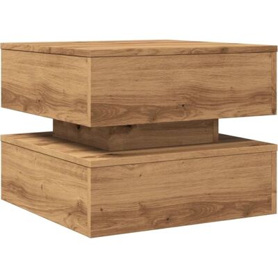 vidaXL Holz-Couchtisch mit LED-Lichtern - 50x50x40 cm vidaXL Holz-Couchtisch mit LED-Lichtern - 50x50x40 cm