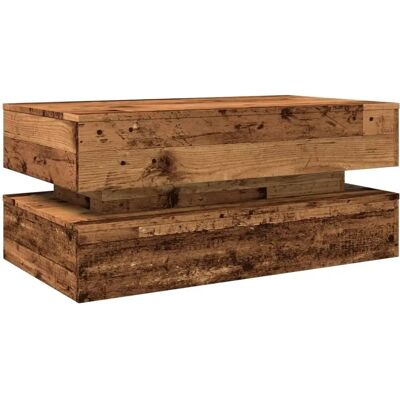 vidaXL Salontafel met LED-lights Oude Hout - 90x50x40 cm vidaXL Salontafel met LED-lights Oude Hout - 90x50x40 cm