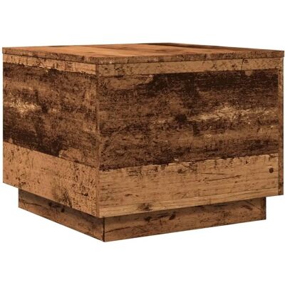 VidaXL Old Wood Coffee Table with LED Lights - 50x50x40 cm VidaXL Old Wood Coffee Table with LED Lights - 50x50x40 cm