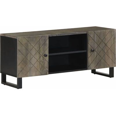 vidaXL Schwarzes Mangoholz TV-Schrank - 105x33x46cm - TV Sideboard vidaXL Schwarzes Mangoholz TV-Schrank - 105x33x46cm - TV Sideboard