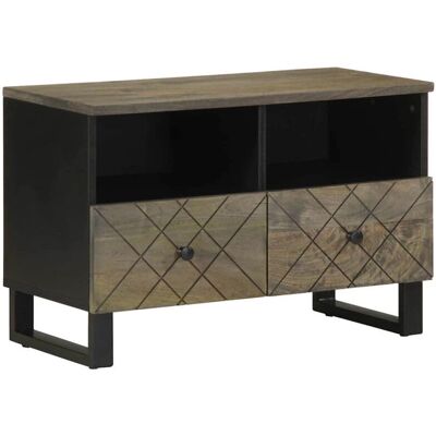 Meuble TV en bois de mangue noir 70x33x46 cm vidaXL - Rangement salon - Publicité Meuble TV en bois de mangue noir 70x33x46 cm vidaXL - Rangement salon - Publicité