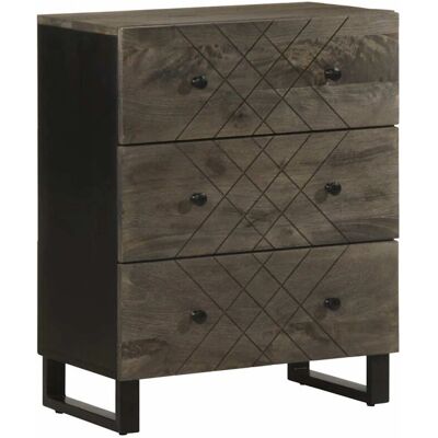 vidaXL Schwarze Massiv Mango Kommode - Stauraumbrett vidaXL Schwarze Massiv Mango Kommode - Stauraumbrett