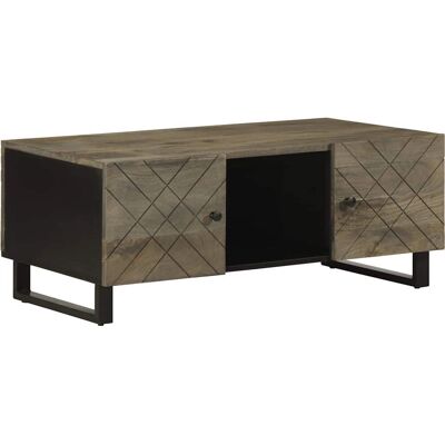vidaXL Schwarzer Mangoholz Couchtisch - Beistelltisch vidaXL Schwarzer Mangoholz Couchtisch - Beistelltisch