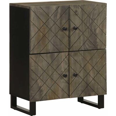 vidaXL Schwarzes 60x33x75cm Mangoholz Sideboard - Sideboard vidaXL Schwarzes 60x33x75cm Mangoholz Sideboard - Sideboard