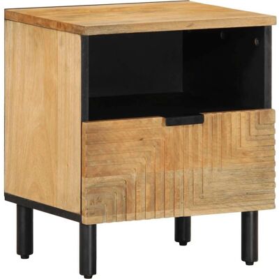 vidaXL Nachtkastje Bruin - Massief Mango hout - 40x33x46 cm - Bedside Table vidaXL Nachtkastje Bruin - Massief Mango hout - 40x33x46 cm - Bedside Table