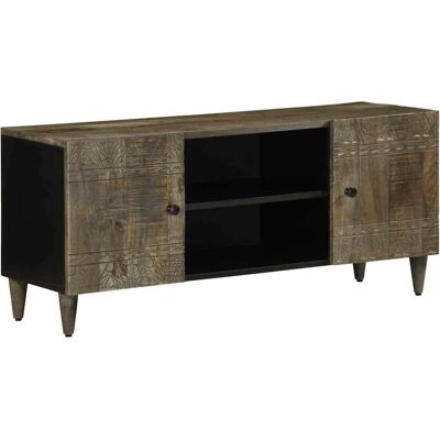 vidaXL Hellgrauer Mangoholz TV-Schrank - 105x33,5x46 cm - TV-Möbel vidaXL Hellgrauer Mangoholz TV-Schrank - 105x33,5x46 cm - TV-Möbel