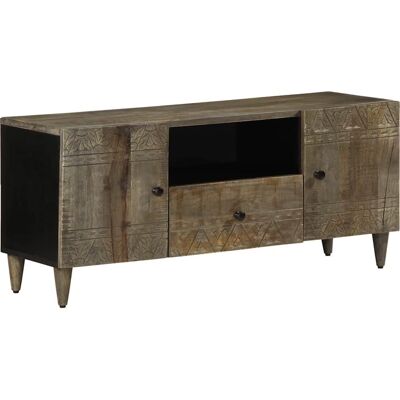 vidaXL Hellgraues Mangoholz TV-Schrank - 105x33,5x46 cm - TV Möbel vidaXL Hellgraues Mangoholz TV-Schrank - 105x33,5x46 cm - TV Möbel