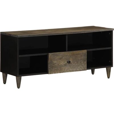 vidaXL 4017808 TV Schrank - Massives Mangoholz, Schwarz - 100x33x46 cm vidaXL 4017808 TV Schrank - Massives Mangoholz, Schwarz - 100x33x46 cm