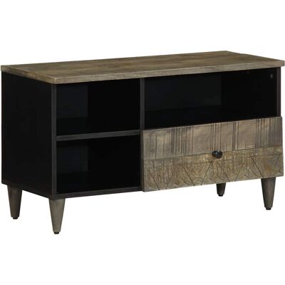 VidaXL 4017809 Meuble TV en bois de mangue noir - Mueble TV - Publicité VidaXL 4017809 Meuble TV en bois de mangue noir - Mueble TV - Publicité