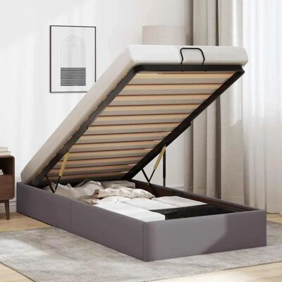 vidaXL Grijze Ottoman Bed Frame 100x200 cm - Bedframe vidaXL Grijze Ottoman Bed Frame 100x200 cm - Bedframe