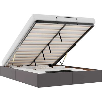 vidaXL Grijs Ottoman Bed Frame 140x200 cm - Moderne Opbergbed vidaXL Grijs Ottoman Bed Frame 140x200 cm - Moderne Opbergbed