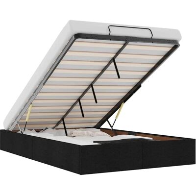 vidaXL Ottomankopf ohne Matratze Schwarz 120x190cm Stoff vidaXL Ottomankopf ohne Matratze Schwarz 120x190cm Stoff