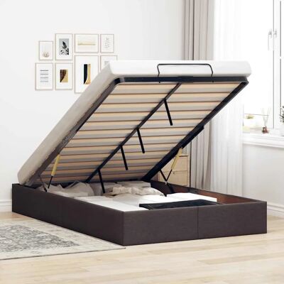 vidaXL Ottoman-Bett Dunkelbraun 120x190 cm Stoff vidaXL Ottoman-Bett Dunkelbraun 120x190 cm Stoff
