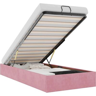 VidaXL Rosa Stauraumbett - Moderner Ottoman-Stil VidaXL Rosa Stauraumbett - Moderner Ottoman-Stil