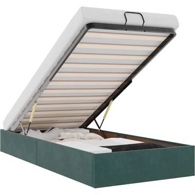 vidaXL Bett - Dunkelgrün - Für 100x200 cm Matratze vidaXL Bett - Dunkelgrün - Für 100x200 cm Matratze