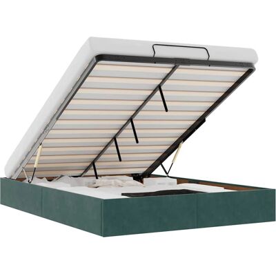 vidaXL Bedframe - Donkergroen fluwelen ottomaanse opbergruimte - Bedframe vidaXL Bedframe - Donkergroen fluwelen ottomaanse opbergruimte - Bedframe