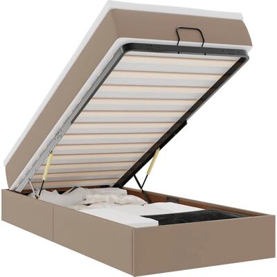 vidaXL Ottoman-Bett mit Matratze, Cappuccino-Braun vidaXL Ottoman-Bett mit Matratze, Cappuccino-Braun