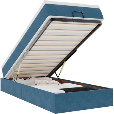 vidaXL Bett mit Matratze Dunkelblau - Samt vidaXL Bett mit Matratze Dunkelblau - Samt