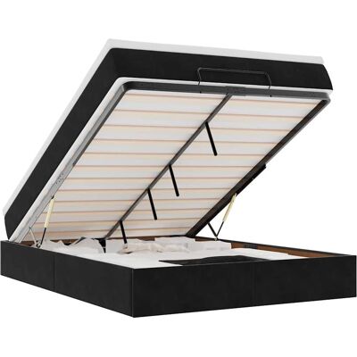 vidaXL Ottomann-Bett mit Stauraum - Schwarz - Bett vidaXL Ottomann-Bett mit Stauraum - Schwarz - Bett