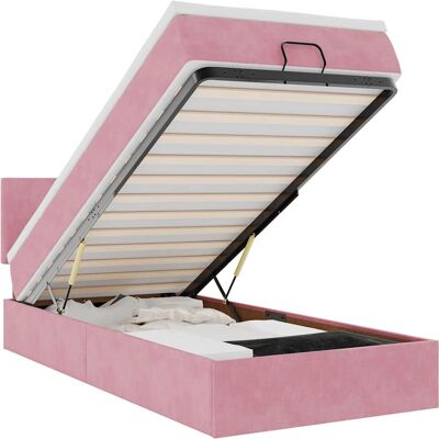 vidaXL Rosa Ottoman-Bett mit Stauraum - Bett vidaXL Rosa Ottoman-Bett mit Stauraum - Bett