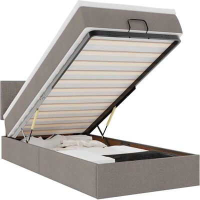 VidaXL 3312219 Bett - Graubraune Ottoman-Bett mit LED VidaXL 3312219 Bett - Graubraune Ottoman-Bett mit LED